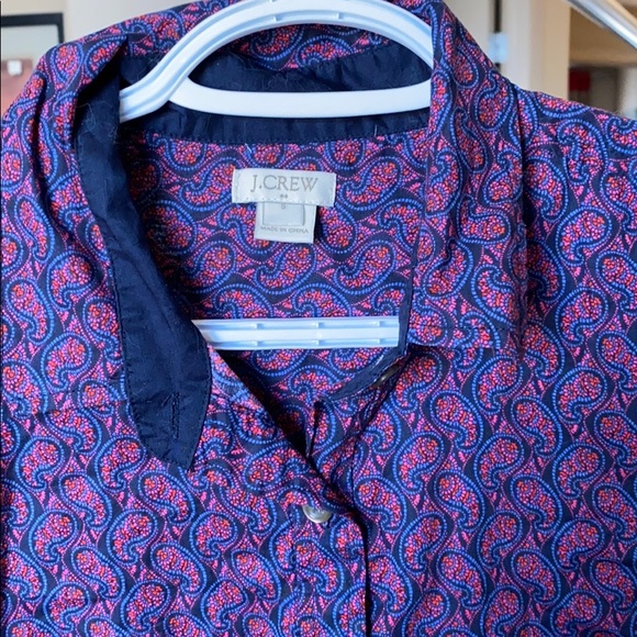 J Crew Paisley Half Button up blouse - Picture 2 of 3